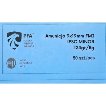 Amunicja-9x19mm-FMJ-124g/8g - IPSC MINOR