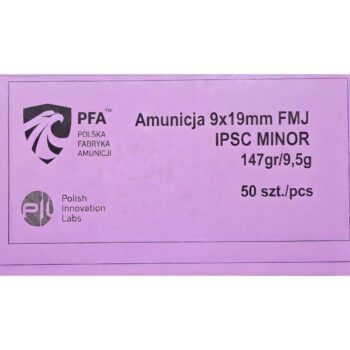 Amunicja-9x19mm-FMJ-147gr/9,5g - IPSC MINOR